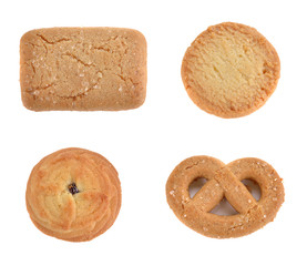 tasty cookies on a white background