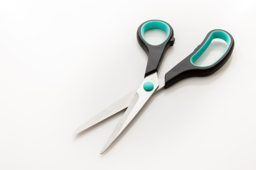Scissors on a white background