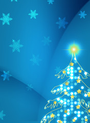 クリスマスツリー　雪の結晶　クリスマス