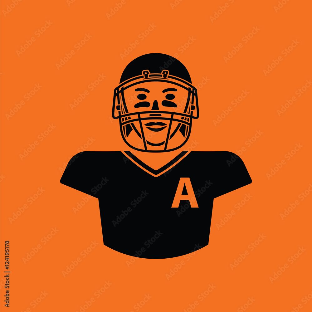 Poster american football player icon