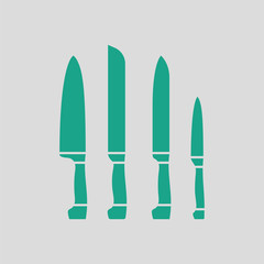 Kitchen knife set icon