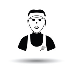 Tennis woman athlete head icon