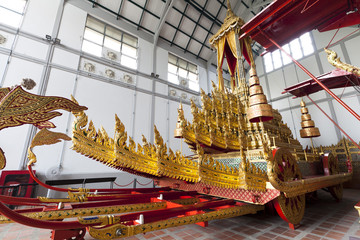 Thai royal chariot at the National Museum in Bangkok,Thailand