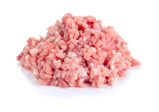 Raw fresh minced meat  isolated on white background