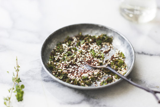Middle Eastern herbs, called Za'atar