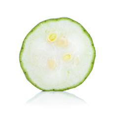 fresh loofah on the white background