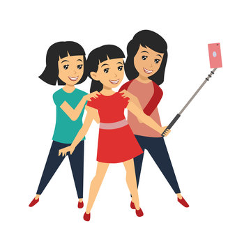 Selfie People Cartoon