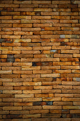Old vintage brick wall dark tone