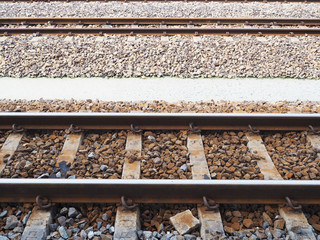 Naklejka premium railways track in trains station