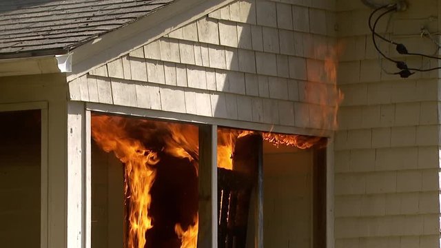 Close up shot of house fire