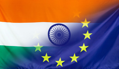 European Flag merged with Flag of India