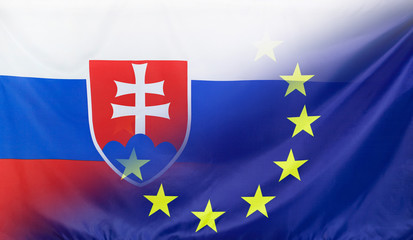 European Flag merged with Flag of Slovakia