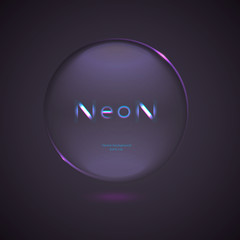 neon Logo, design element on a dark background. Vector illustration