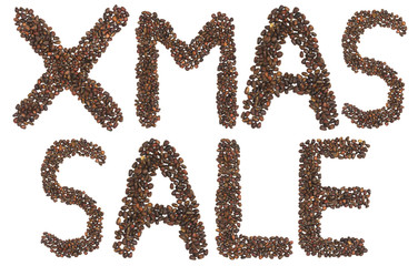 Xmas sale phrase made of cedar  nuts