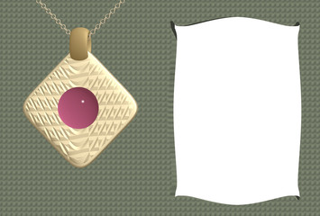 ペンダントトップ模様のメッセージカード