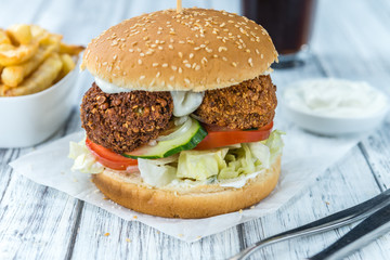 Homemade Falafel Burger
