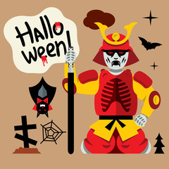 Vector Halloween Zombie Cartoon Illustration.