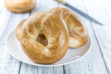 Fresh baked Bagels (selective focus)