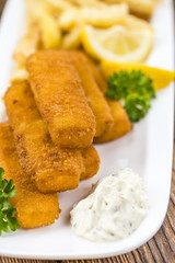 Portion of Fish Fingers (selective focus)