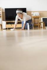 リビングの床掃除