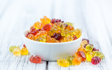 Bowl with Gummy Candy (selective focus)