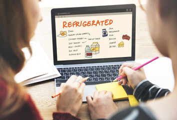 Nutrition Refrigerated Grocery Shopping List Concept