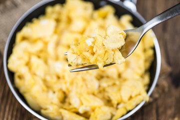 Scrambled Eggs in a Pan (selective focus)