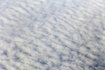 Top view on white clouds