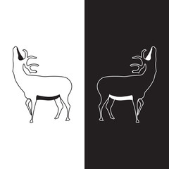 Fototapeta na wymiar Vector logo deer. Brand color silhouette icon.