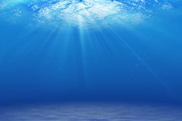 Zelfklevend Fotobehang underwater background, over light  © memorystockphoto