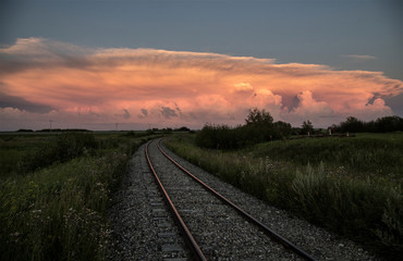 Fototapeta premium Storm Clouds Saskatchewan sunset