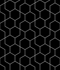 Abstract geometric black and white hipster fashion design print hexagon pattern