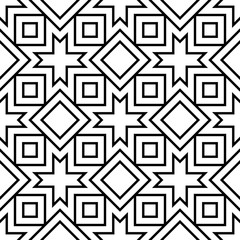 Abstract geometric black and white hipster fashion pillow islamic star pattern