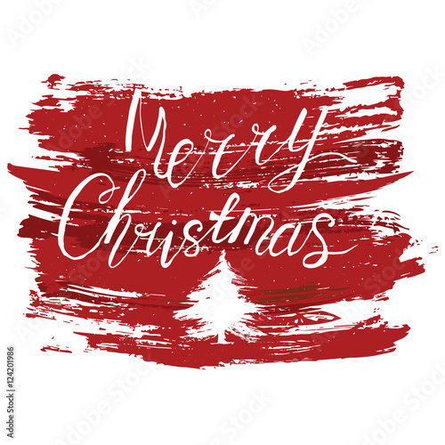 &quot;Merry Christmas watercolor hand drawn vector illustration&quot; Stockfotos