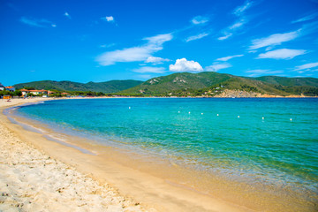 Marina di campo beach in Elba Island, Tuscany, Italy.