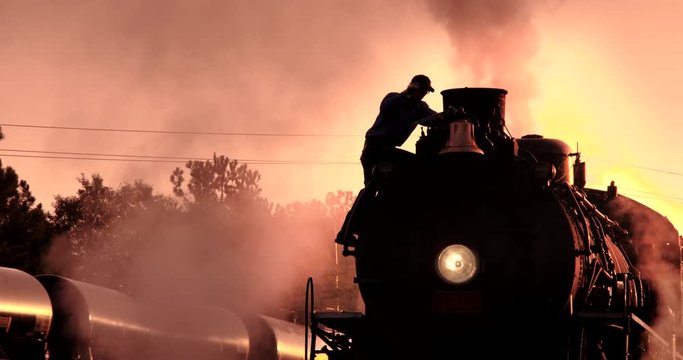 Train mechanic repairing train