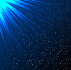 Obraz premium Stars, sky, night. Blue rays. Glare.