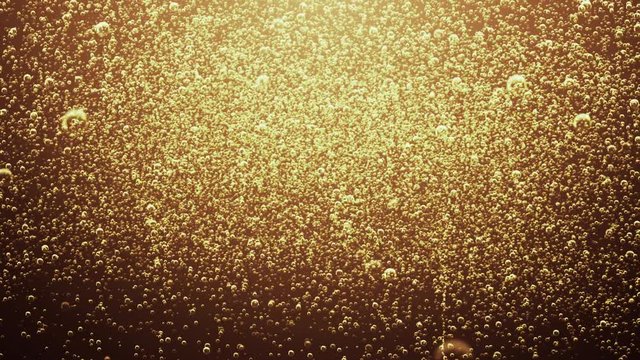 A bronze background of extra cola bubble fizz with last 10 seconds loop at end.