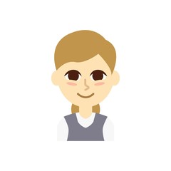 Female Profile Picture. Isolated and minimalistic