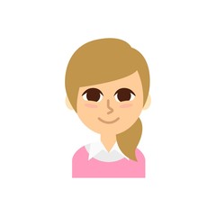 Female Profile Picture. Isolated and minimalistic