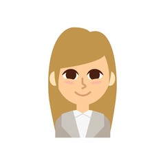 Female Profile Picture. Isolated and minimalistic