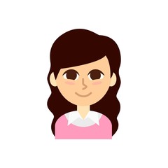 Female Profile Picture. Isolated and minimalistic