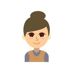 Female Profile Picture. Isolated and minimalistic