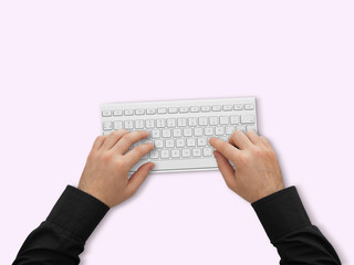 Hands on computer keyboard