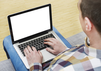 Man working on laptop