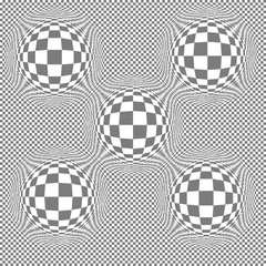 Bloat effect on regular white and grey square tiles