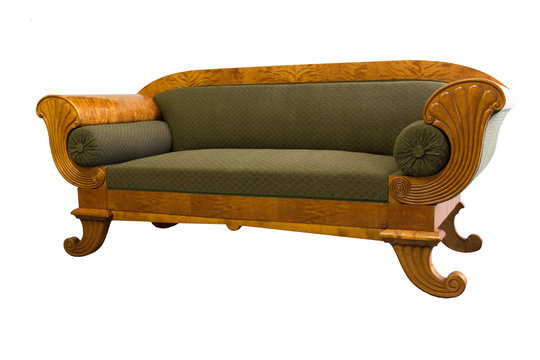 Biedermeier sofa isolated