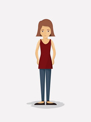 woman cartoon icon. Avatar people person and human theme. Isolated design. Vector illustration