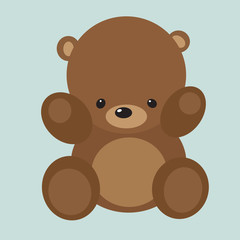 Simplistic Cute Brown Teddy Bear