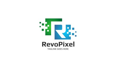 R Pixel - Letter Logo